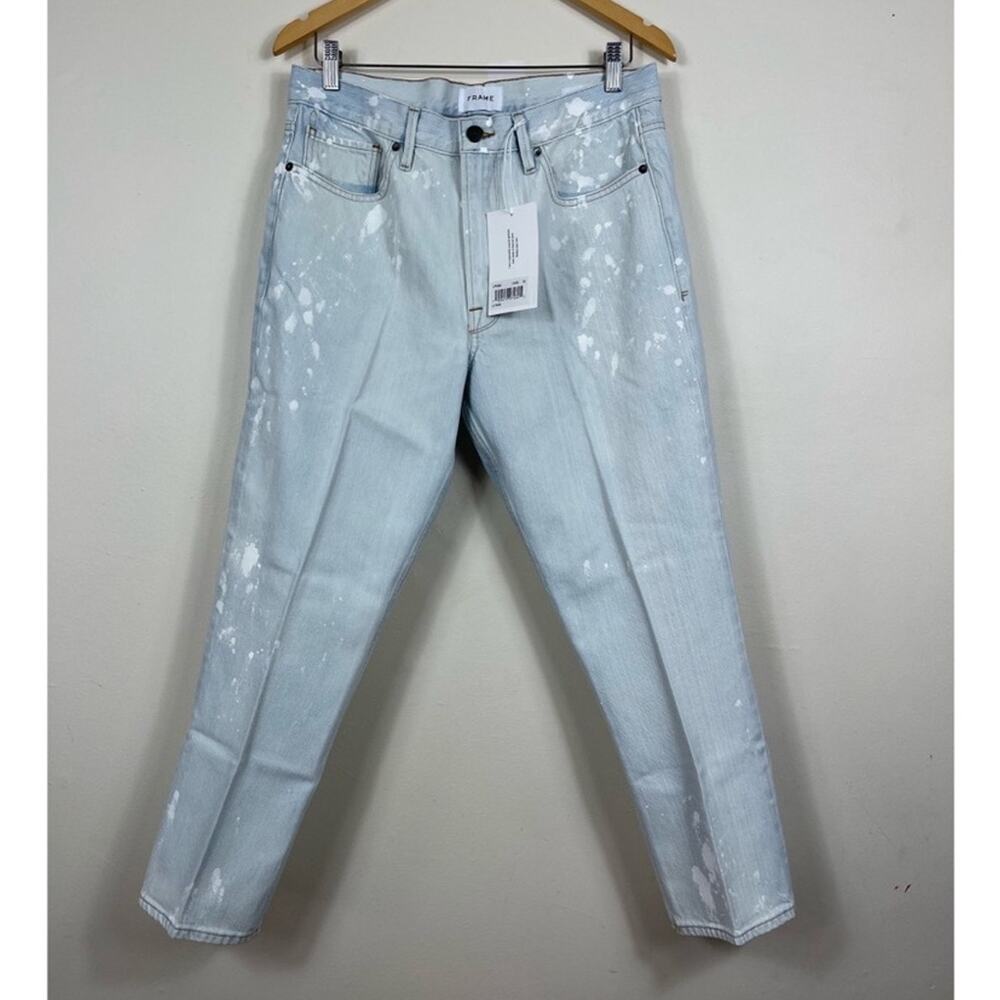 New FRAME Le Piper High Waist Straight Leg Jeans Caribbean Spray Women's Size 30 - Picture 2 of 10